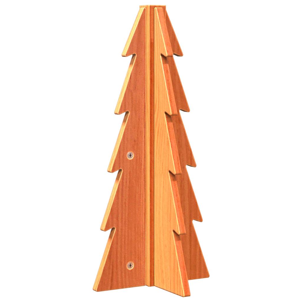 Kerstdecoratie kerstboom 49 cm massief grenenhout wasbruin - AllerleiShop