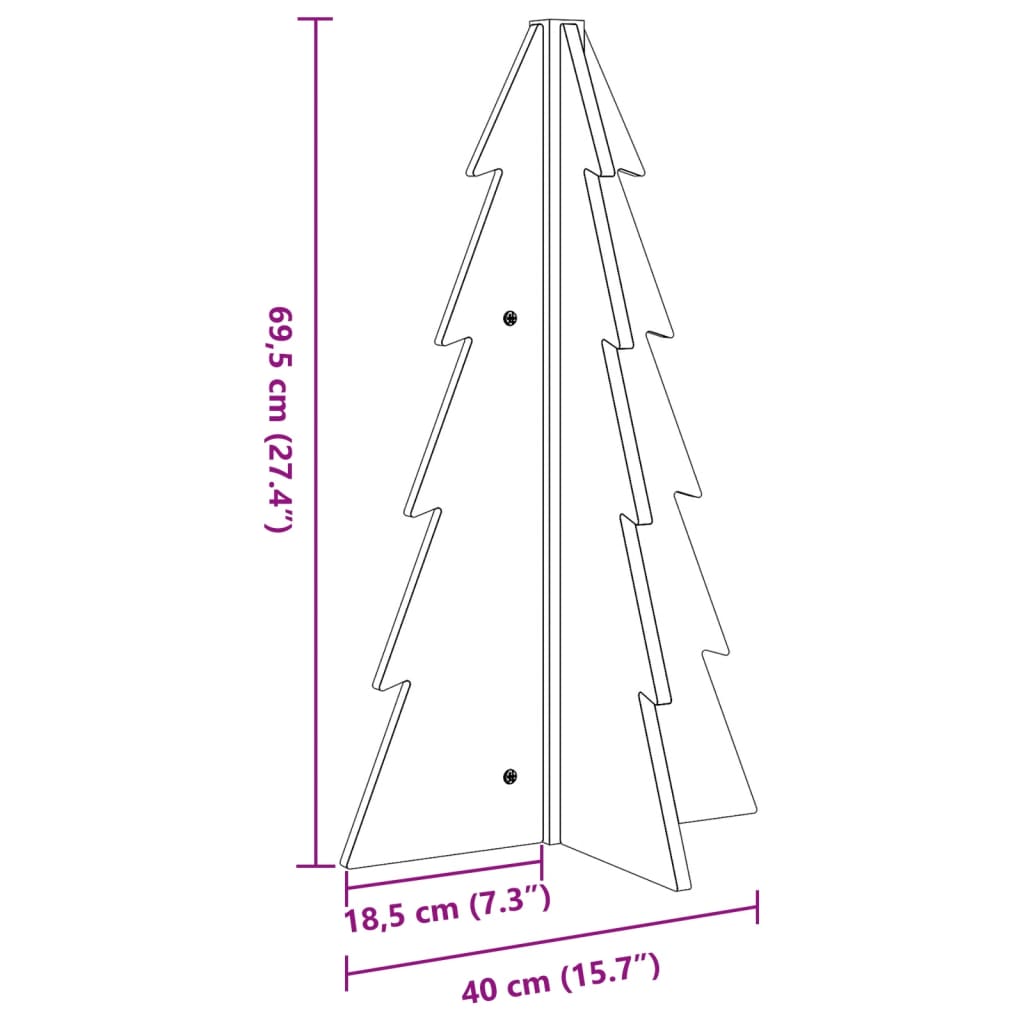 Kerstdecoratie kerstboom 69,5 cm massief grenenhout - AllerleiShop