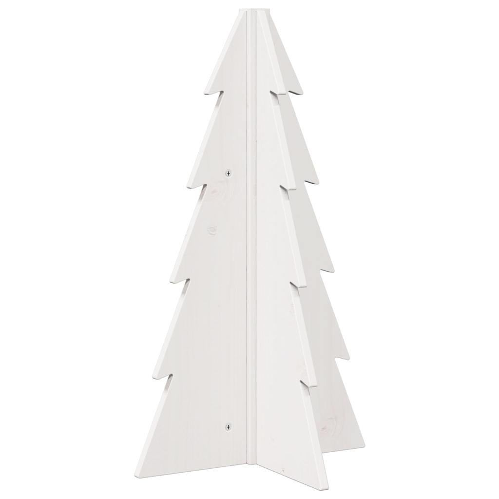 Kerstdecoratie kerstboom 69,5 cm massief grenenhout wit - AllerleiShop