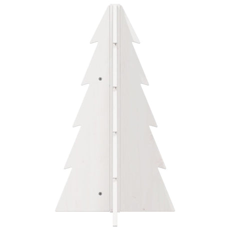 Kerstdecoratie kerstboom 69,5 cm massief grenenhout wit - AllerleiShop