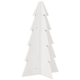 Kerstdecoratie kerstboom 69,5 cm massief grenenhout wit - AllerleiShop