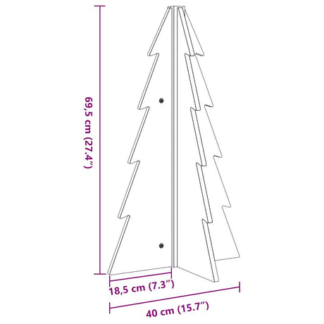 Kerstdecoratie kerstboom 69,5 cm massief grenenhout wit - AllerleiShop