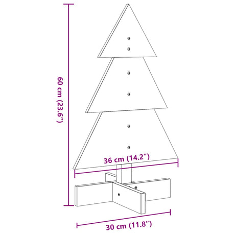 Kerstdecoratie kerstboom 60 cm massief grenenhout - AllerleiShop