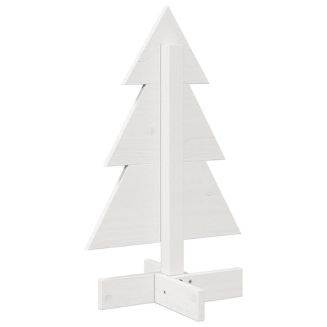 Kerstdecoratie kerstboom 60 cm massief grenenhout wit - AllerleiShop