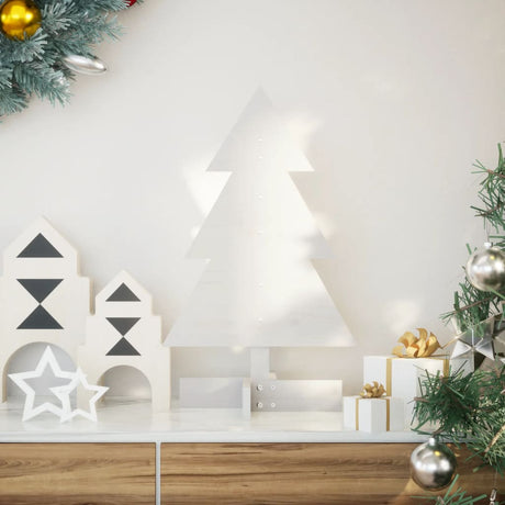 Kerstdecoratie kerstboom 60 cm massief grenenhout wit - AllerleiShop