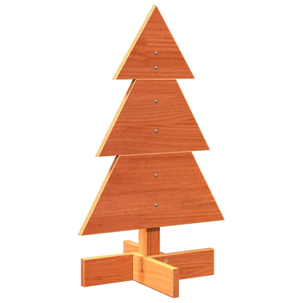 Kerstdecoratie kerstboom 60 cm massief grenenhout wasbruin - AllerleiShop