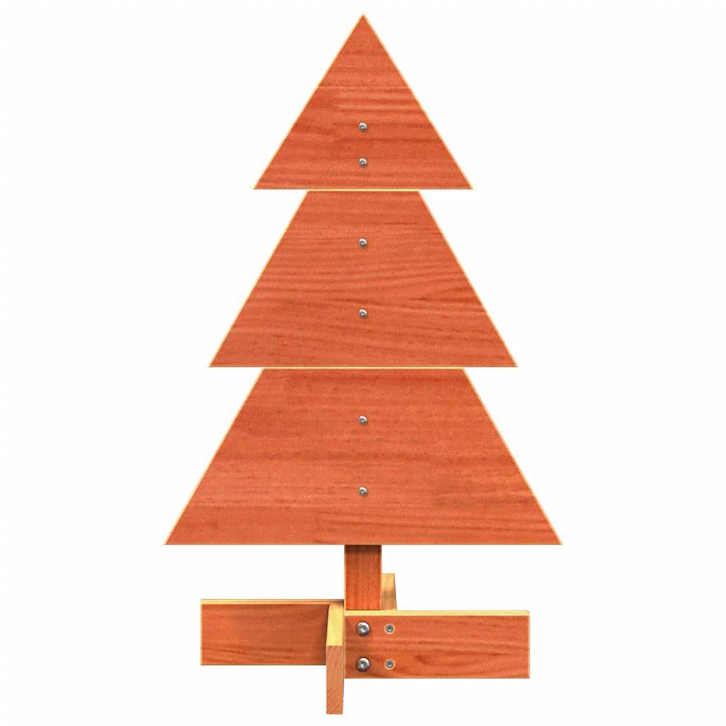 Kerstdecoratie kerstboom 60 cm massief grenenhout wasbruin - AllerleiShop