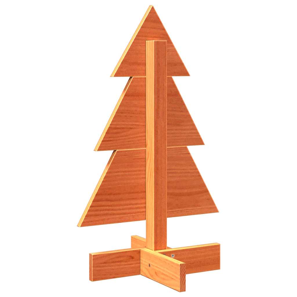 Kerstdecoratie kerstboom 60 cm massief grenenhout wasbruin - AllerleiShop