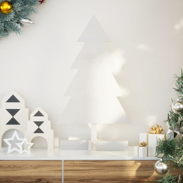 Kerstdecoratie kerstboom 80 cm massief grenenhout wit - AllerleiShop