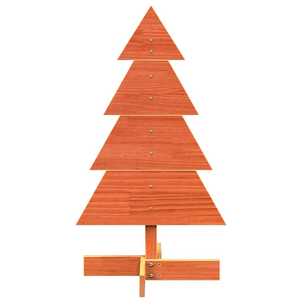 Kerstdecoratie kerstboom 80 cm massief grenenhout wasbruin - AllerleiShop