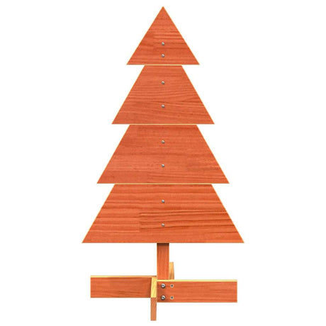 Kerstdecoratie kerstboom 80 cm massief grenenhout wasbruin - AllerleiShop