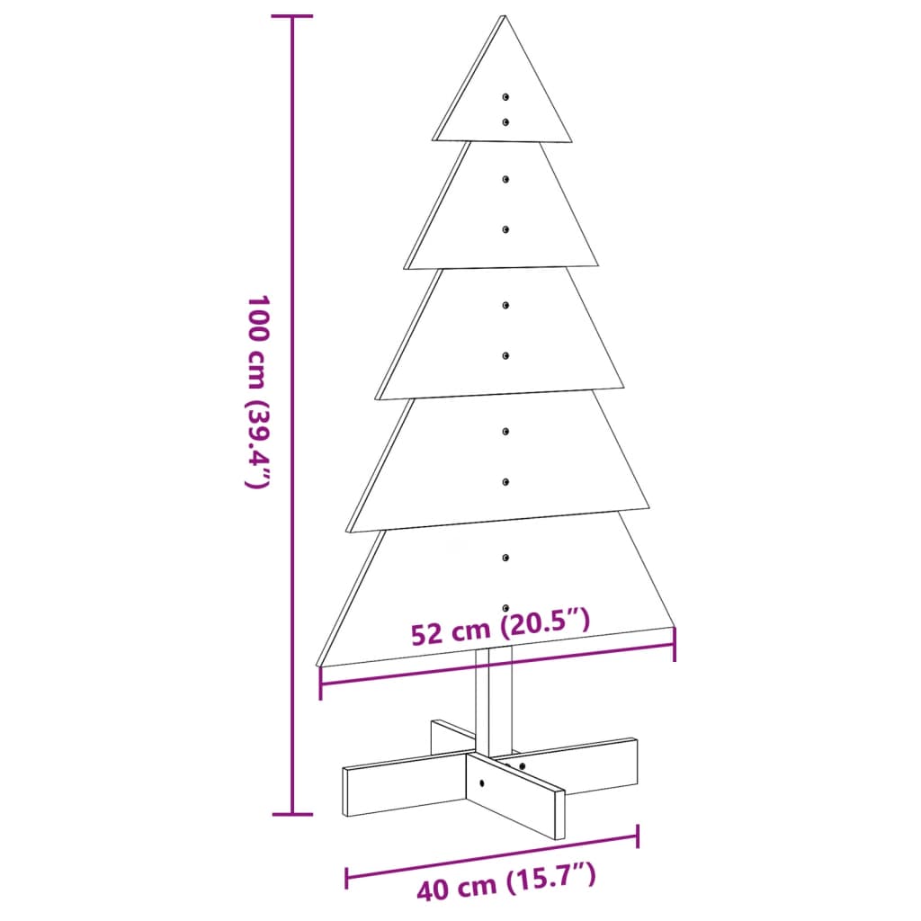 Kerstdecoratie kerstboom 100 cm massief grenenhout - AllerleiShop