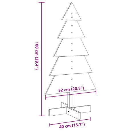 Kerstdecoratie kerstboom 100 cm massief grenenhout - AllerleiShop