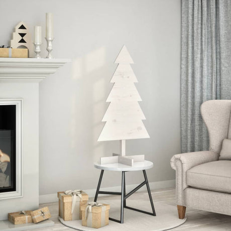 Kerstdecoratie kerstboom 100 cm massief grenenhout wit - AllerleiShop