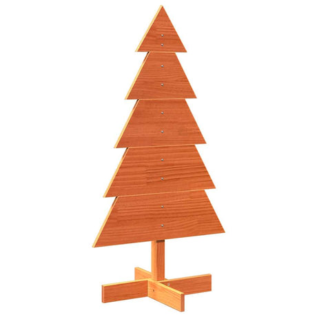 Kerstdecoratie kerstboom 100 cm massief grenenhout wasbruin - AllerleiShop