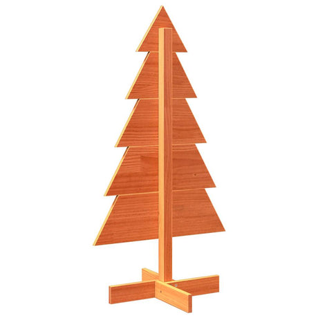 Kerstdecoratie kerstboom 100 cm massief grenenhout wasbruin - AllerleiShop