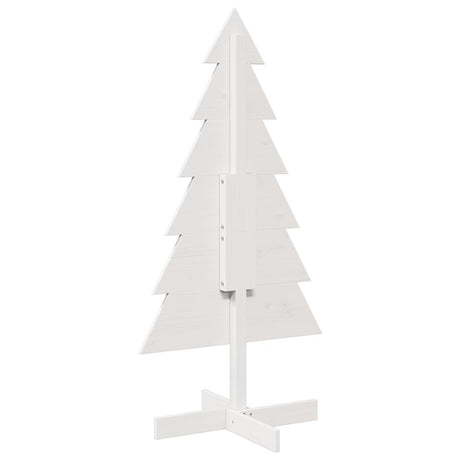 Kerstdecoratie kerstboom 120 cm massief grenenhout wit - AllerleiShop