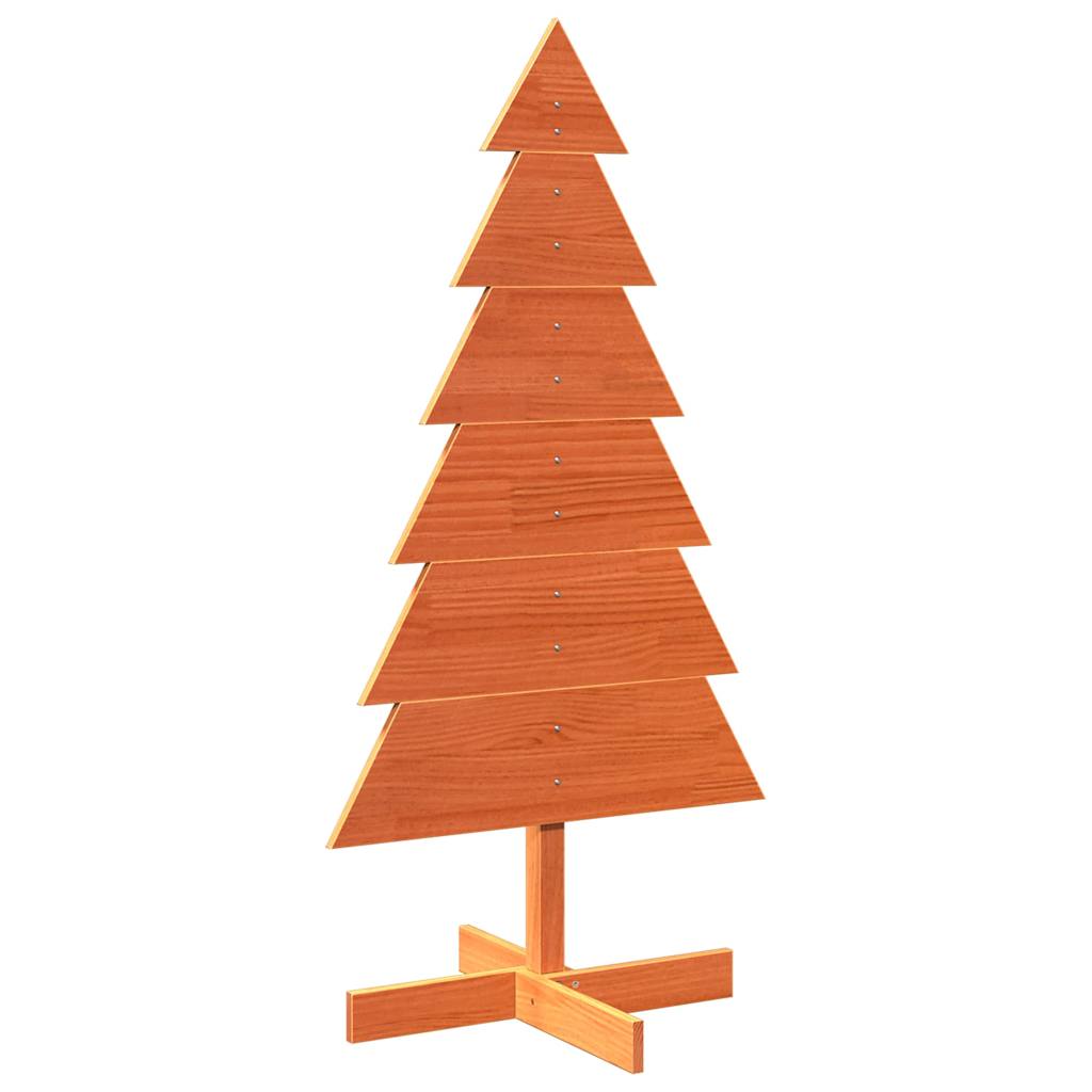 Kerstdecoratie kerstboom 120 cm massief grenenhout wasbruin - AllerleiShop