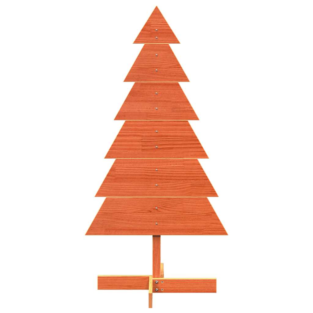 Kerstdecoratie kerstboom 120 cm massief grenenhout wasbruin - AllerleiShop