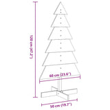 Kerstdecoratie kerstboom 120 cm massief grenenhout wasbruin - AllerleiShop