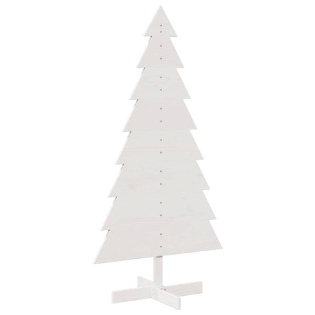 Kerstdecoratie kerstboom 150 cm massief grenenhout wit - AllerleiShop