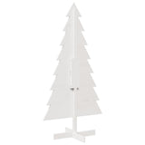 Kerstdecoratie kerstboom 150 cm massief grenenhout wit - AllerleiShop