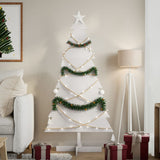 Kerstdecoratie kerstboom 150 cm massief grenenhout wit - AllerleiShop