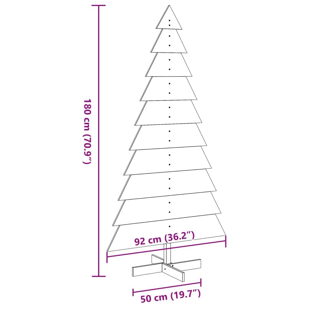 Kerstdecoratie kerstboom 180 cm massief grenenhout - AllerleiShop