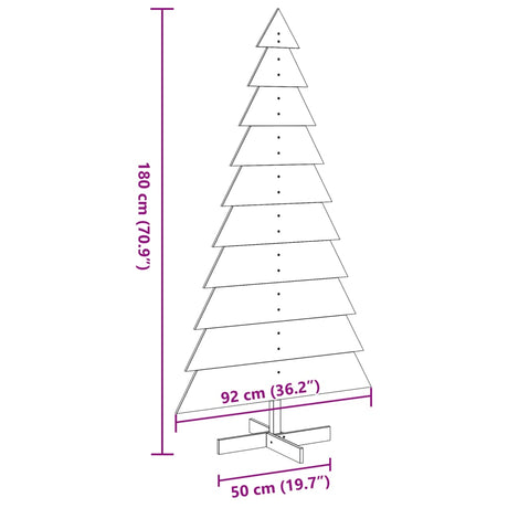 Kerstdecoratie kerstboom 180 cm massief grenenhout - AllerleiShop