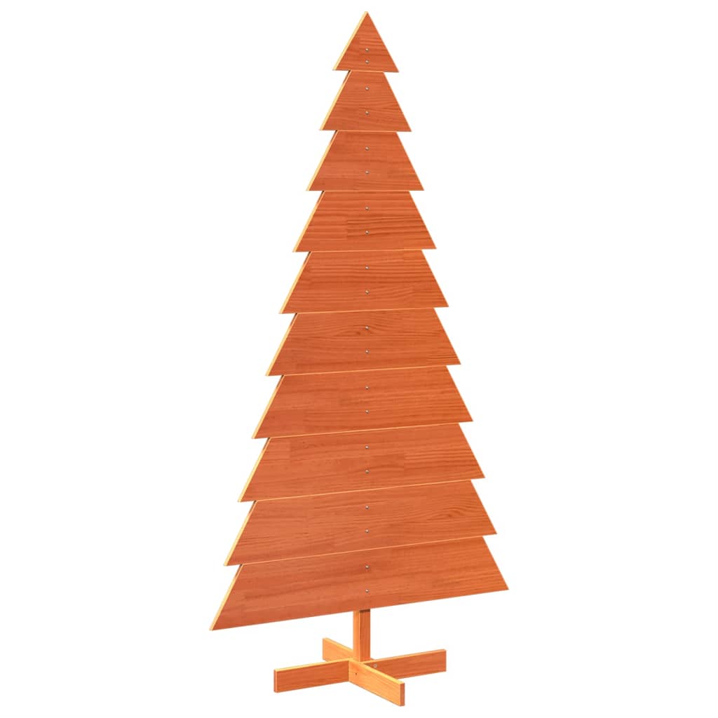 Kerstdecoratie kerstboom 180 cm massief grenenhout wasbruin - AllerleiShop