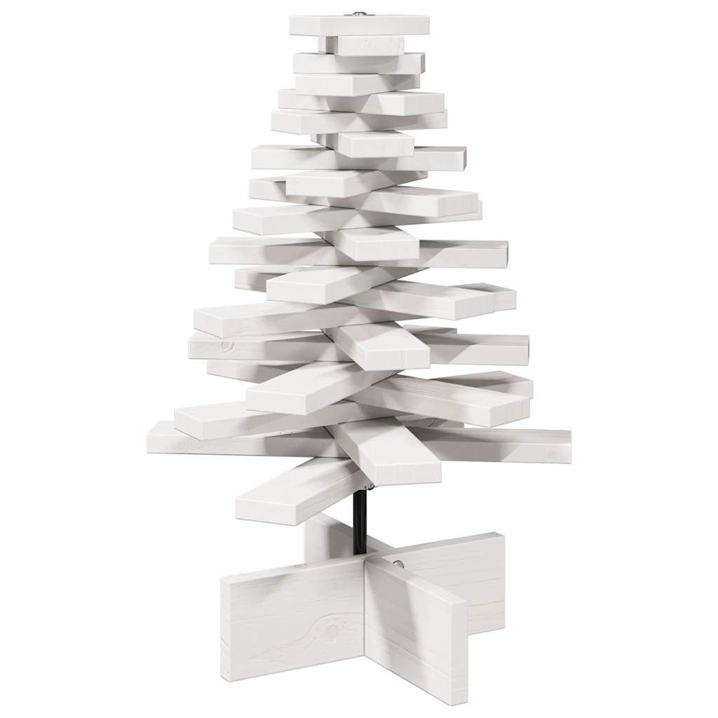 Kerstdecoratie kerstboom 60 cm massief grenenhout wit - AllerleiShop