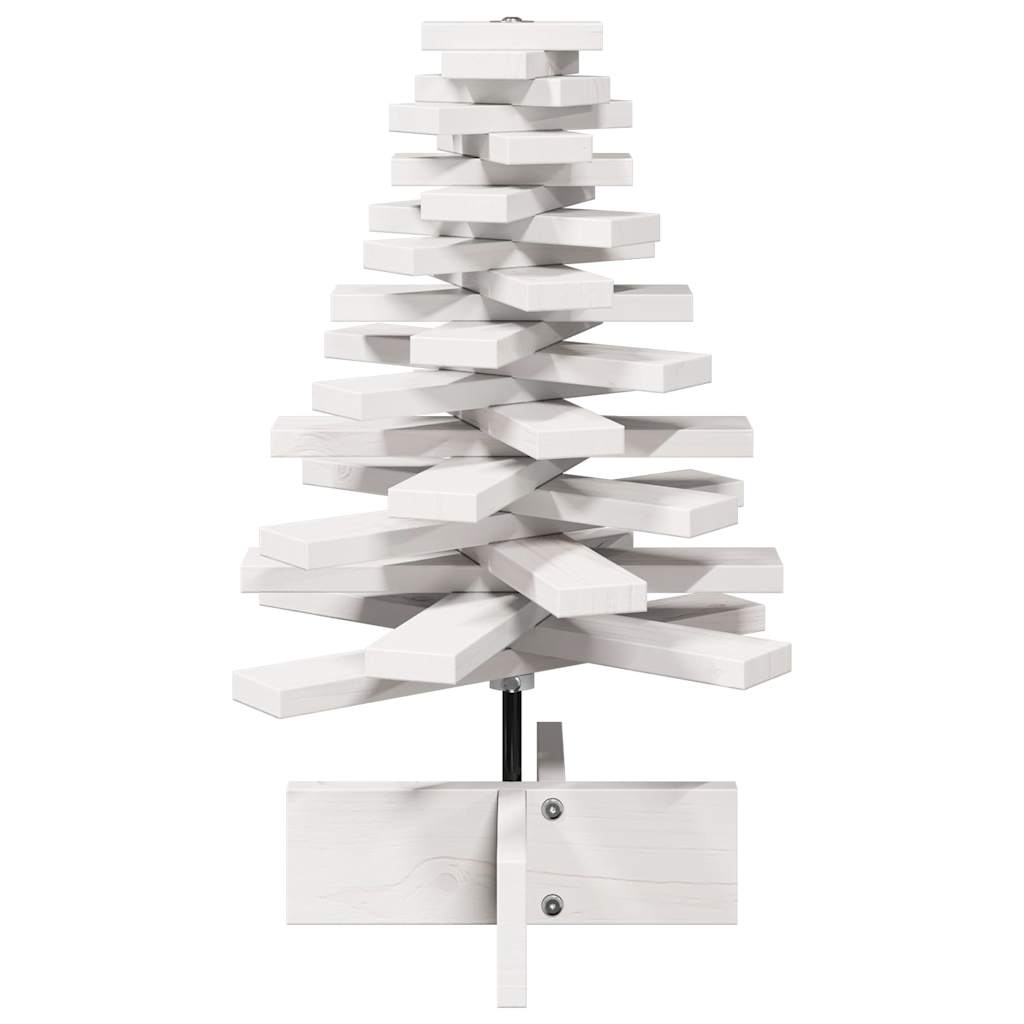 Kerstdecoratie kerstboom 60 cm massief grenenhout wit - AllerleiShop