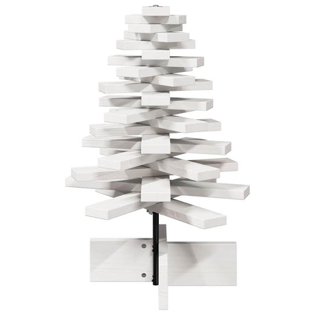 Kerstdecoratie kerstboom 60 cm massief grenenhout wit - AllerleiShop