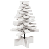 Kerstdecoratie kerstboom 60 cm massief grenenhout wit - AllerleiShop