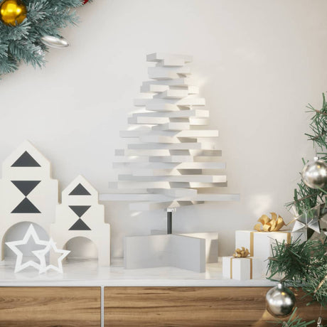 Kerstdecoratie kerstboom 60 cm massief grenenhout wit - AllerleiShop