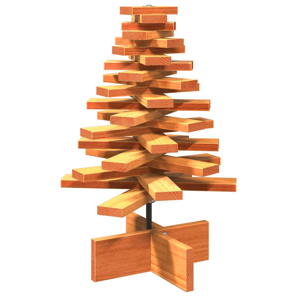 Kerstdecoratie kerstboom 60 cm massief grenenhout wasbruin - AllerleiShop