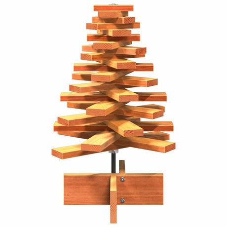 Kerstdecoratie kerstboom 60 cm massief grenenhout wasbruin - AllerleiShop