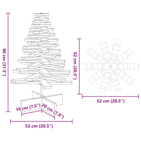 Kerstdecoratie kerstboom 80 cm massief grenenhout - AllerleiShop