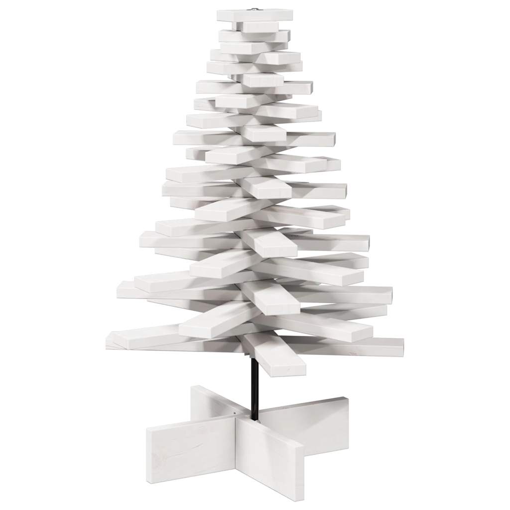 Kerstdecoratie kerstboom 80 cm massief grenenhout wit - AllerleiShop