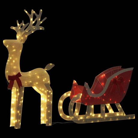 Kerstdecoratie rendier en slee 100 LED's warmwit - AllerleiShop