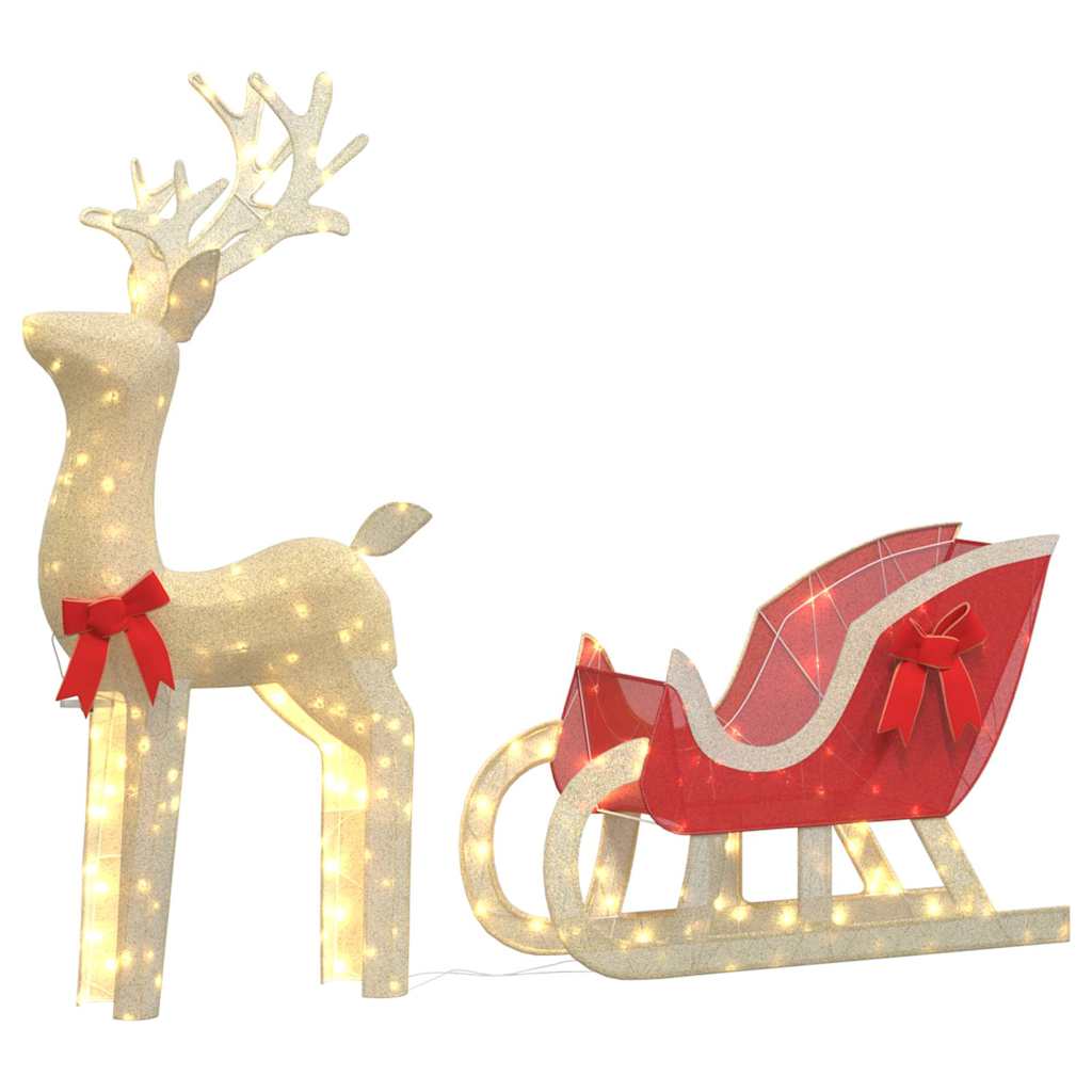 Kerstdecoratie rendier en slee 100 LED's warmwit - AllerleiShop