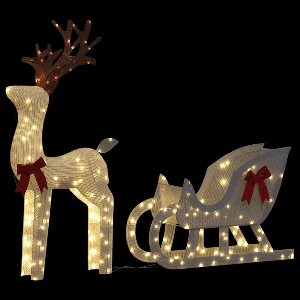 Kerstdecoratie rendier en slee 100 LED's koudwit - AllerleiShop