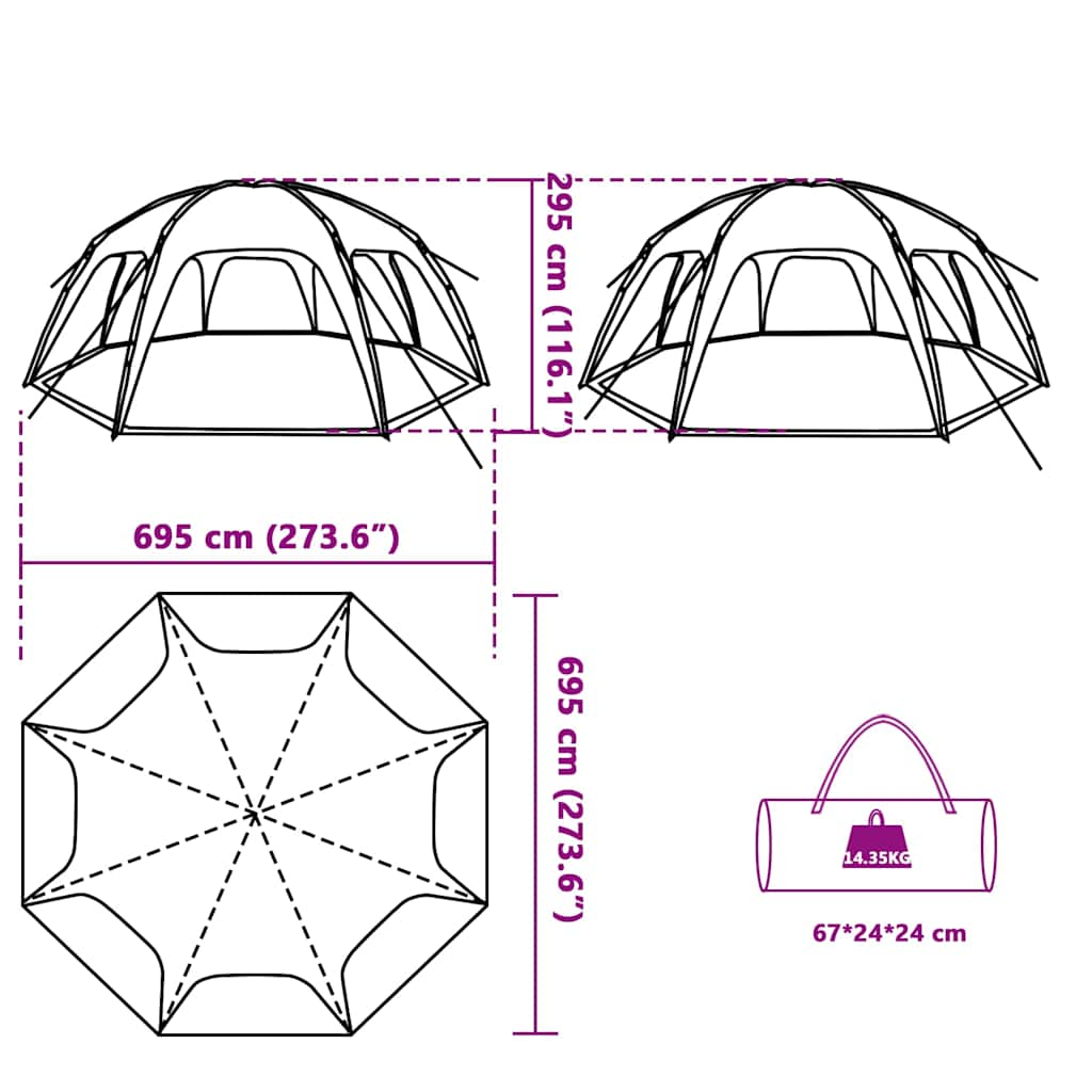 Partytent waterdicht azuurblauw