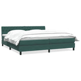 Boxspring met matras fluweel donkergroen 180x220 cm