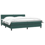 Boxspring met matras fluweel donkergroen 180x220 cm