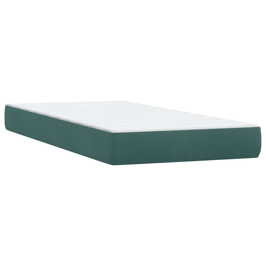Boxspring met matras fluweel donkergroen 180x220 cm