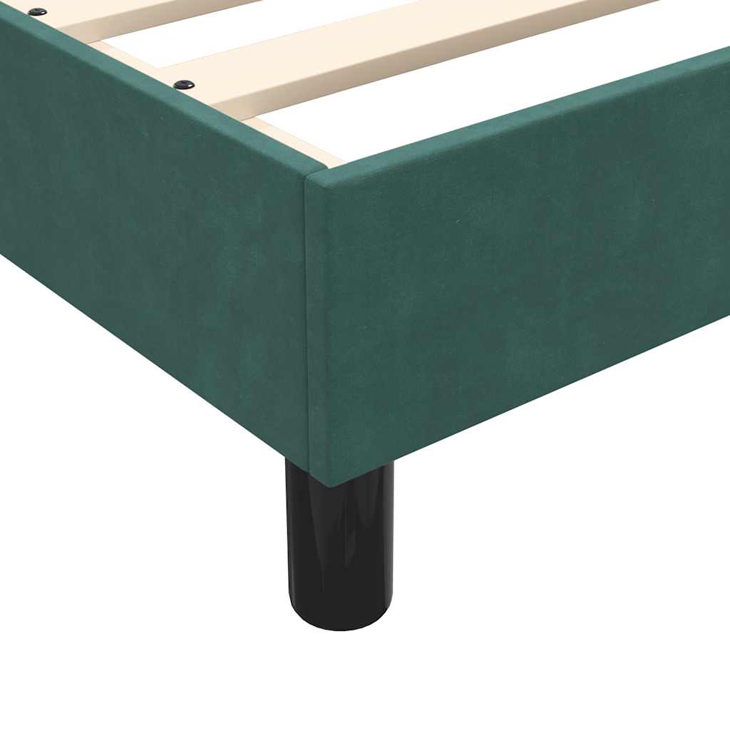 Boxspring met matras fluweel donkergroen 180x220 cm