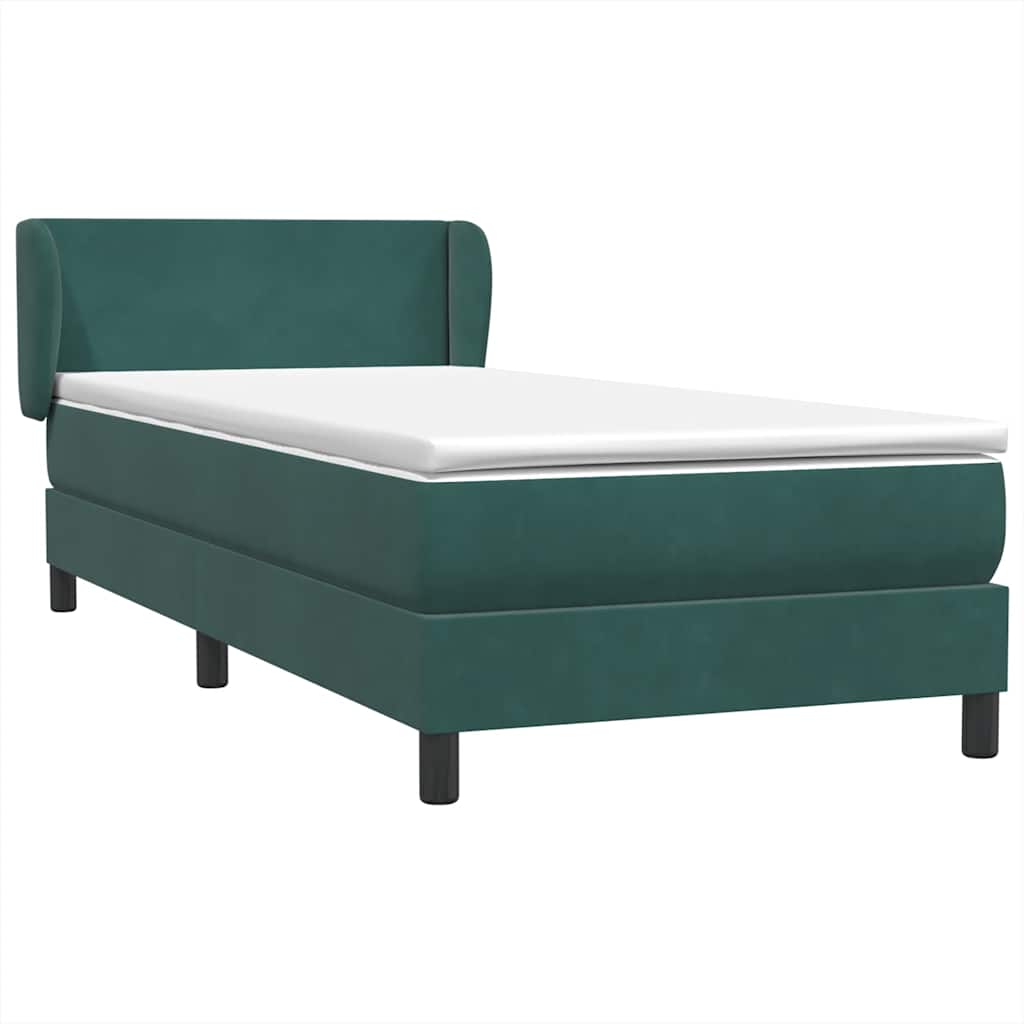 Boxspring met matras fluweel donkergroen 80x210 cm
