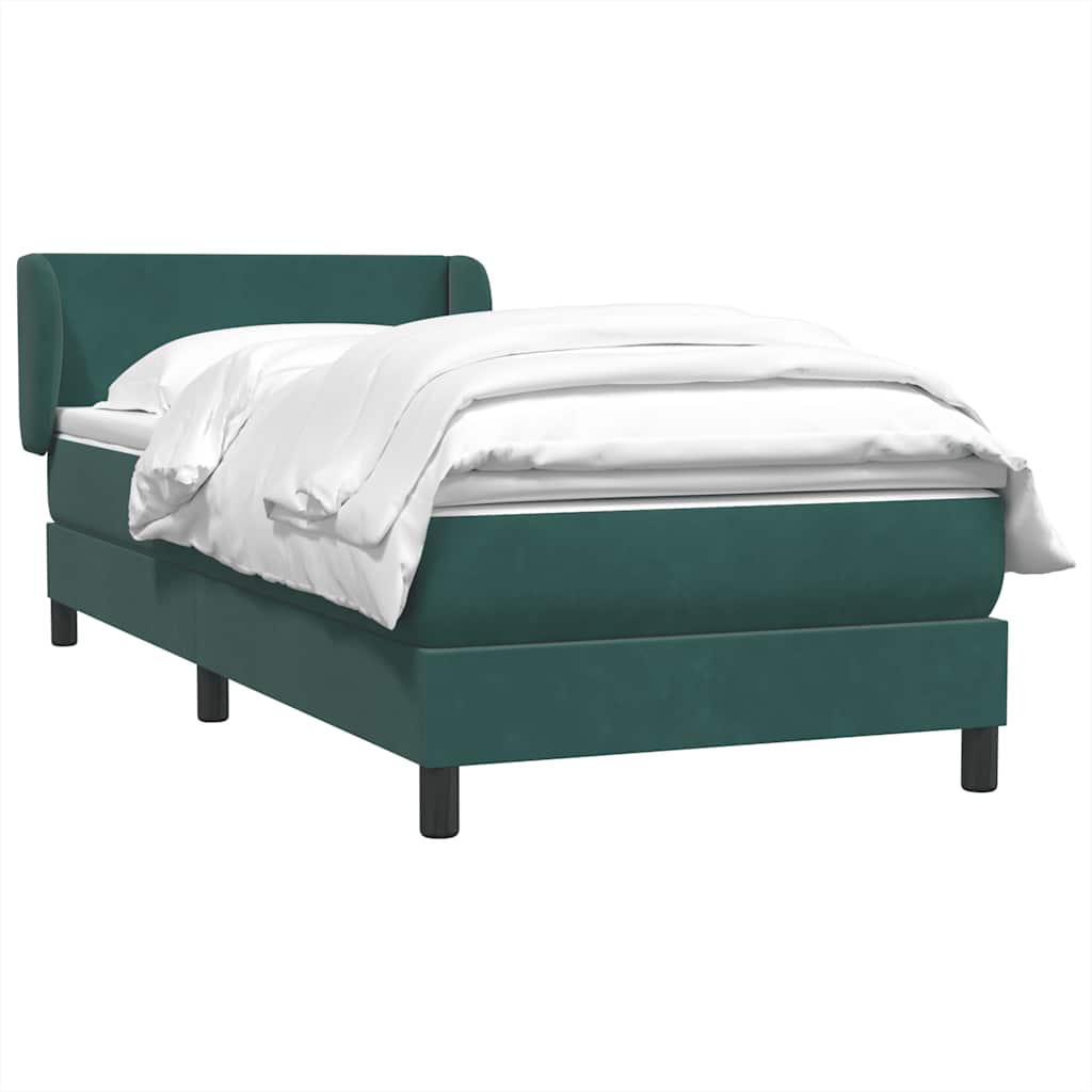 Boxspring met matras fluweel donkergroen 80x210 cm
