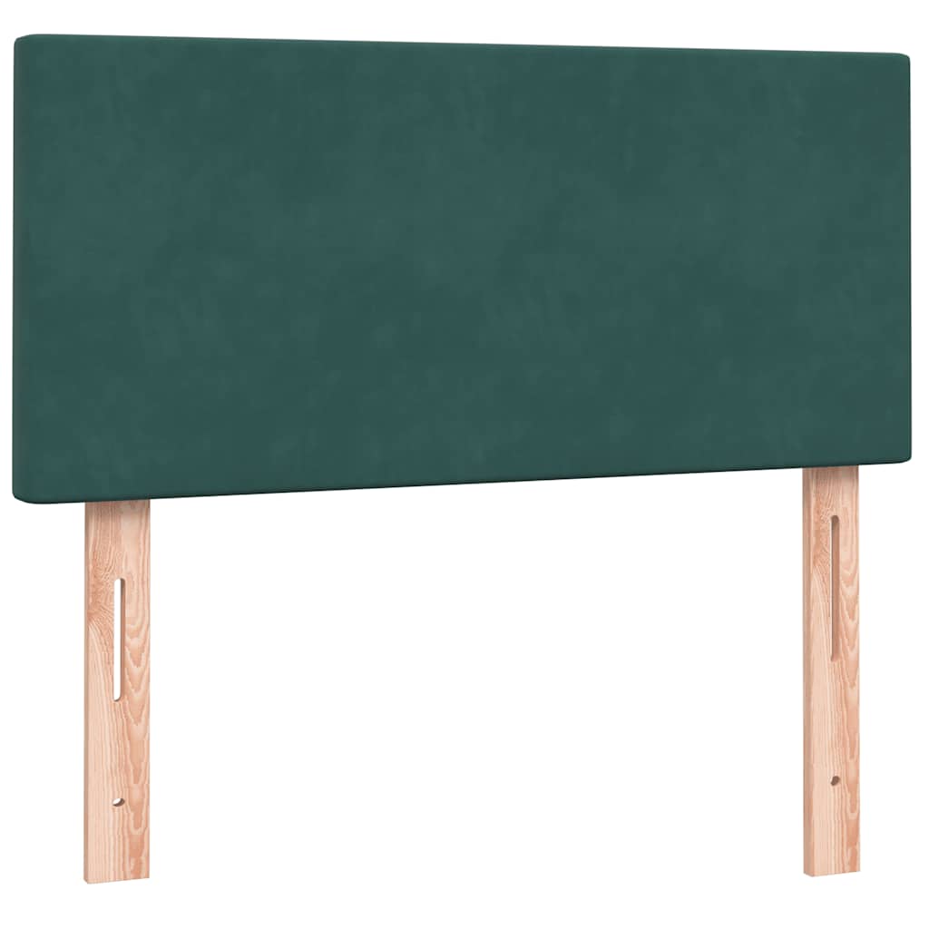 Boxspring met matras fluweel donkergroen 100x210 cm